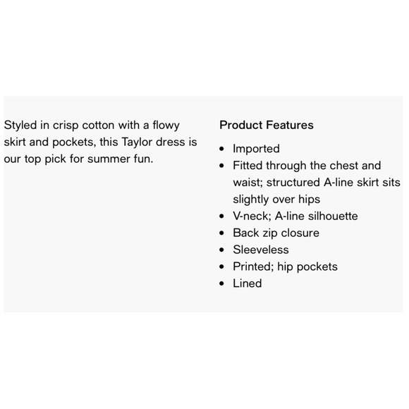 Taylor Tiered Dress 100% Cotton A-Line Side Pockets Fitted Waist V-Neck Lined - Picture 14 of 14